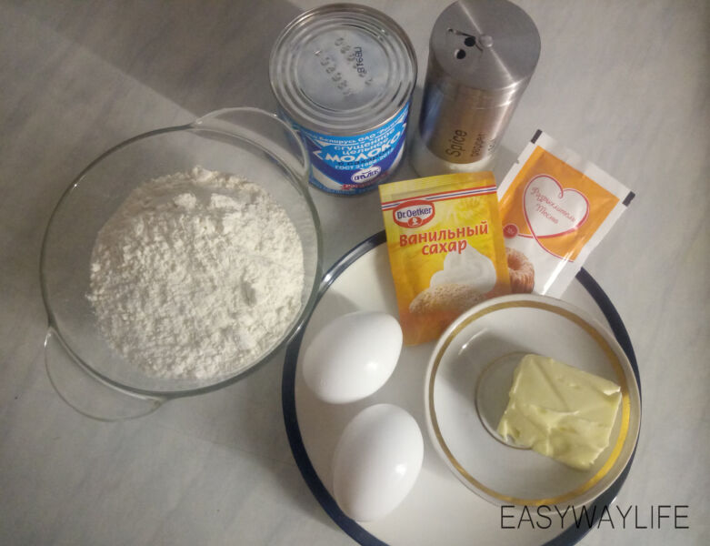 Ингредиенты для домашнего торта молочная девочка рис 1