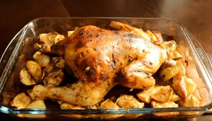 Фаршированная курица в духовке: рецепты приготовления тушки целиком | img 5af86166d0de5