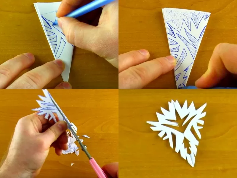 Как сделать снежинку из бумаги а4 легко и красиво (+шаблоны для вырезания) | d utdmy