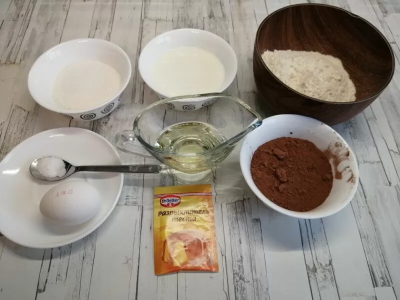 Шоколадные кексы (маффины) в силиконовых формочках в духовке | ingredienty 1
