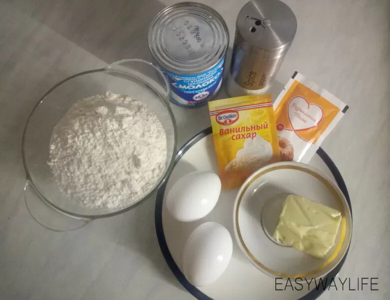 Ингредиенты для домашнего торта молочная девочка рис 1